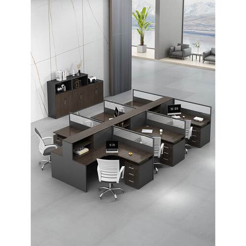 职员桌办公桌椅组合4/6人位员工桌屏风卡座办公室简约现代财务桌