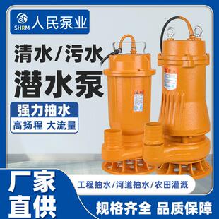 人民泵业QDX小型潜水泵家用抽水泵高杨程大流量清水泵 井水抽水机