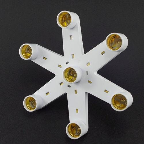 节能灯展示灯架转换灯头灯座e40 e27螺口转7个e27一转四灯座