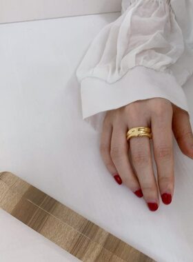 解构经典～重塑格调！多维立体质感宽版戒指可水洗包金上档次潮