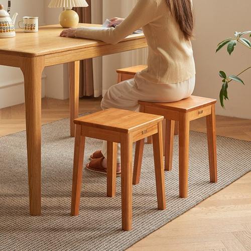 实木凳子家用可叠放木头板凳客厅中式餐桌凳子餐椅现代简约小方凳