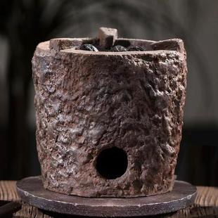 炭炉室内茶室煮茶碳炉柴烧复古陶泥茶炉家用风炉 景德镇粗陶日式