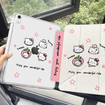 猫咪iPad平板保护壳iPad11保护套air7透明pro11寸13带笔槽mini6/5全包防护壳3y4壳子8适用苹果第10代9防弯a16