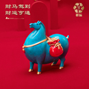 祥运马上有钱办公桌玄关铜工艺品摆件招财家居装 饰品乔迁新居礼物