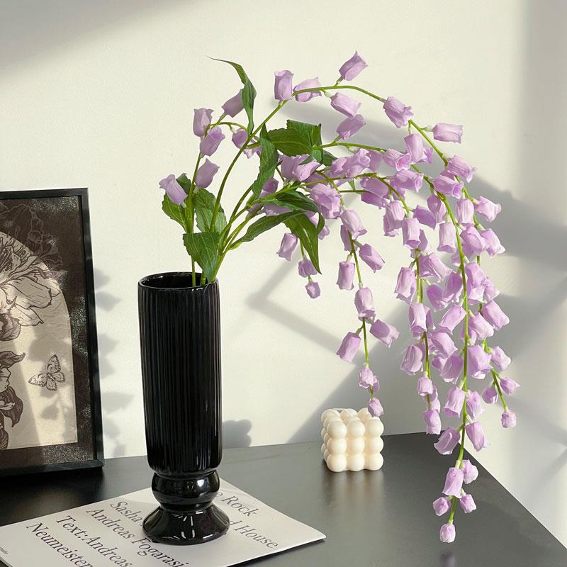 高品质铃兰彷真花假花摆设客厅餐桌室内房间装饰花艺垂感花束摆件