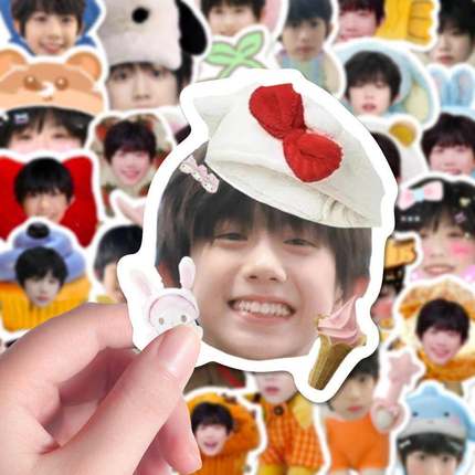 160张陈毅恒涂鸦大头贴纸Tf第四代人物美食萌萌创意不干胶笔记本