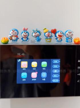 叮当猫入户对讲电话可视门铃装饰小摆件玄关客厅家居饰品遮挡创意
