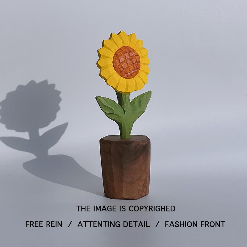 你永远是我的阳光！向日葵木雕摆件治愈系桌面装饰生日礼物教师节