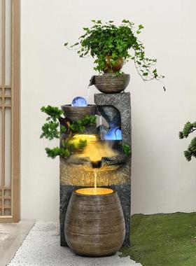 招财流水喷泉摆件循环水景观鱼缸办公室落地客厅室内加湿假山造景