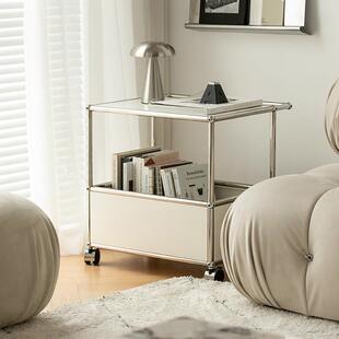 UnicaFurn中古包豪斯可移动模块小推车ins不锈钢茶几客厅沙发边几