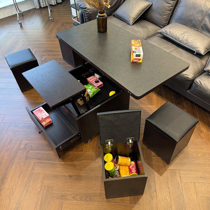 多功能升降茶几餐桌两用折叠一体式家用小户型可移动客厅储物茶几