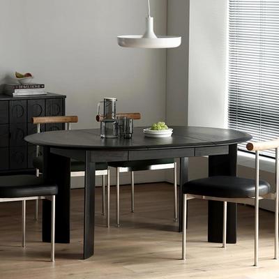 西多HOME现代简约实木圆桌北欧极简小户型伸缩折叠椭圆桌餐桌椅组