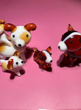 淄博琉璃灯工艺品可爱小狗纯手工非遗桌面摆件装饰品微缩摆设礼物