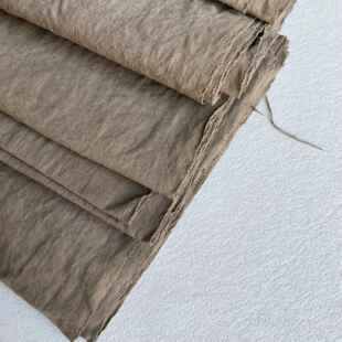 植物染色窗帘灰色手织服装布天然植物染色土布纯棉厚宽45㎝