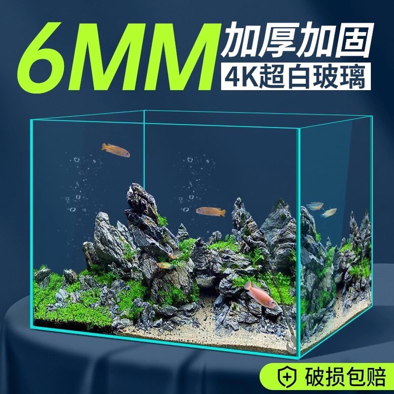 2024新款鱼缸生态桌面水草造景家用超H白玻璃小型客厅观赏鱼乌龟