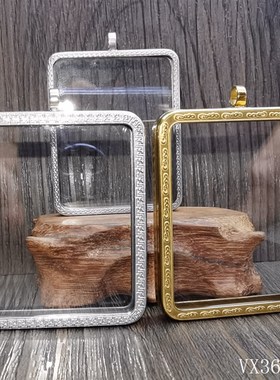 双面防水钛钢唐卡嘎乌p盒金色佛牌外壳透明壳子吊坠平安符框噶乌