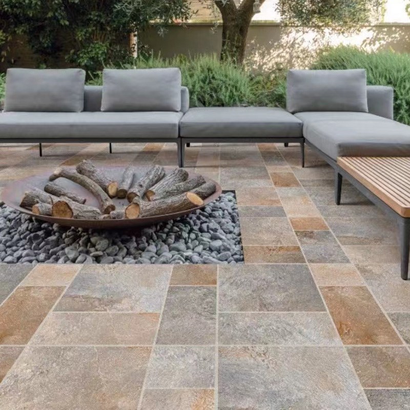 仿莱姆石拼花地砖室外花园院子仿古砖庭院地铺石瓷砖600x60X0x12M