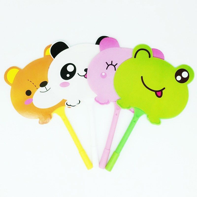 创意地推文具可爱卡通扇子笔定制logGo二维码广告宣传小礼品圆珠