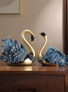 现代轻奢天鹅摆件m家居饰品客厅电视柜工艺品摆设玄关酒柜装饰品