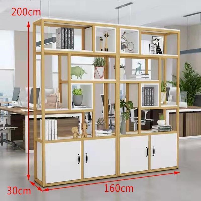 办公室书柜屏风铁艺m置物架客厅隔断柜现代简约工业风玄关镂空柜