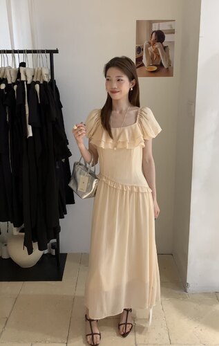 非真实价格：韩国Chic气质温柔小女人设计感时髦休闲连衣裙