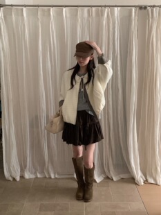非真实价格：韩国Chic韩系圆领棒球服外套女春季新款小个子宽松