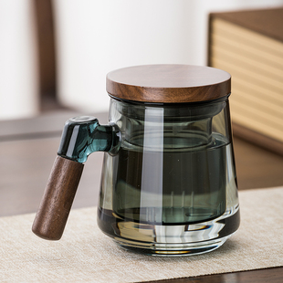 办公室个人日式 玻璃泡茶杯茶水分离耐高温水杯A男士 家用过滤杯子