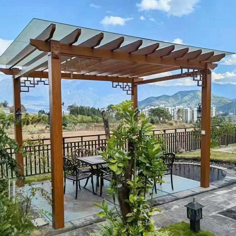 铝合金葡萄架庭院长廊园林景观铝合金爬藤廊架户外花园别墅花架