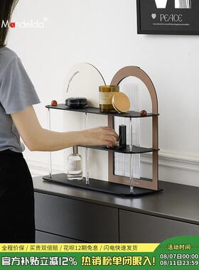 Mandelda创意覆古杂物多层收纳架入户玄关摆件电脑桌面置物装饰品