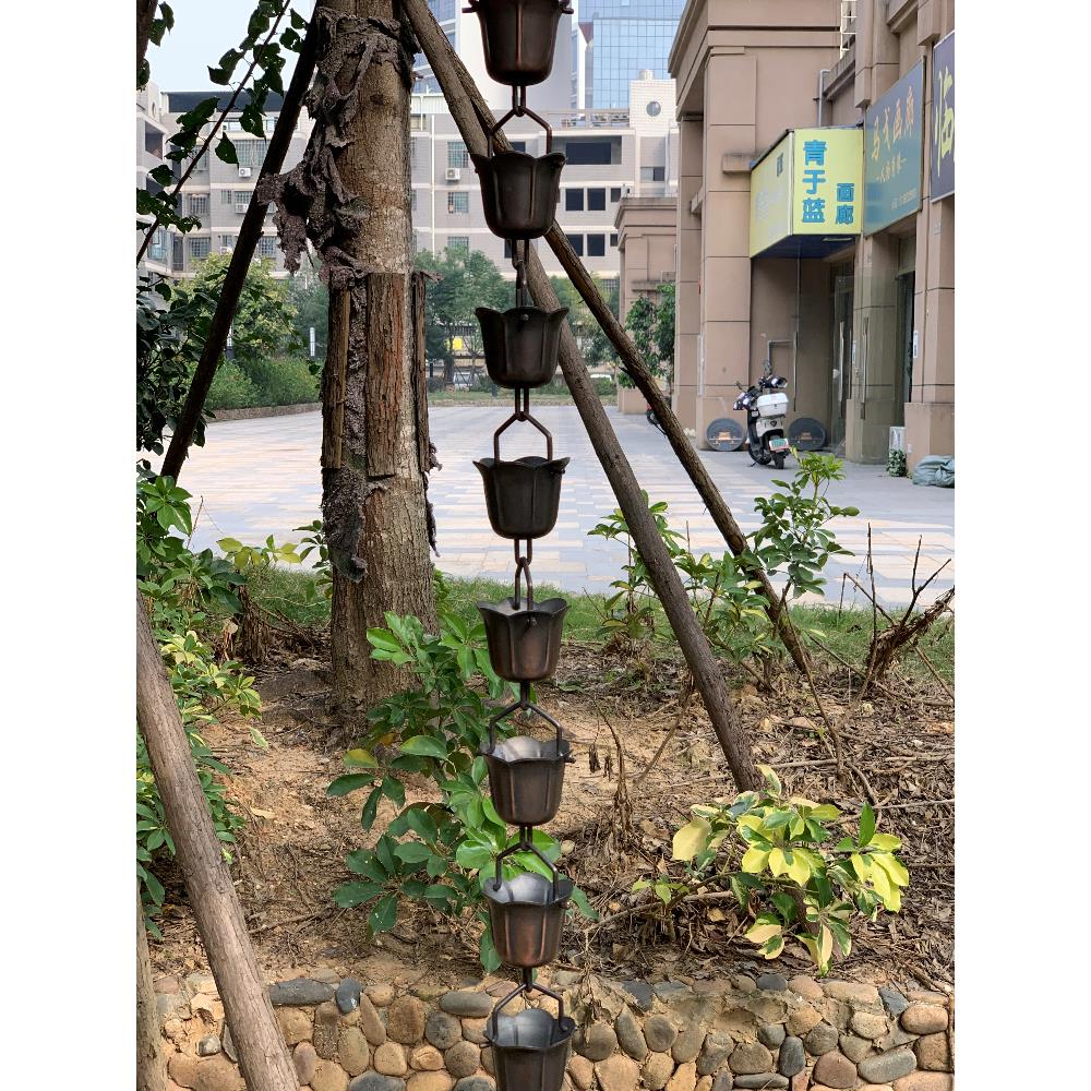 雨链排水链屋檐雨水链咖啡色庭院别墅古建筑民宿茶室农家院自建房