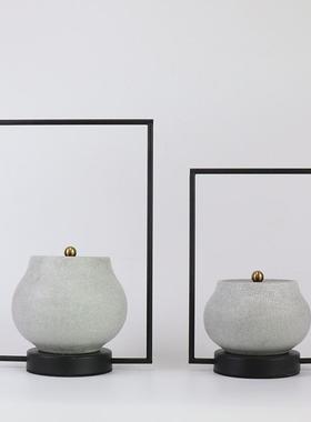 新中式现代铁艺陶瓷家居软装饰品摆件创意样板房酒店玄关酒柜摆设