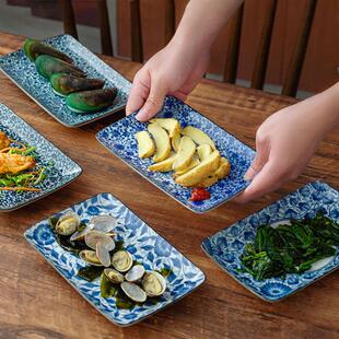 盘子 美浓烧长方形日式 日本进口家用陶瓷餐具8英寸复古鱼盘早餐盘