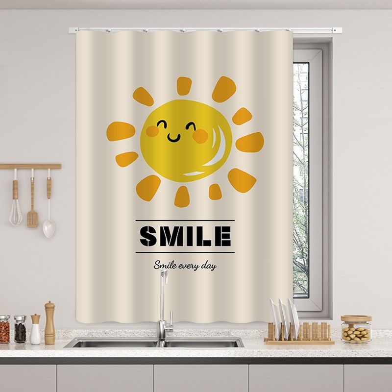 厨房专用防水防油烟遮光窗帘免打孔滑轨浴室卫生间小窗户遮挡帘子,居家布艺,成品窗帘,淘宝优惠券,粉丝福利购,淘宝优惠卷