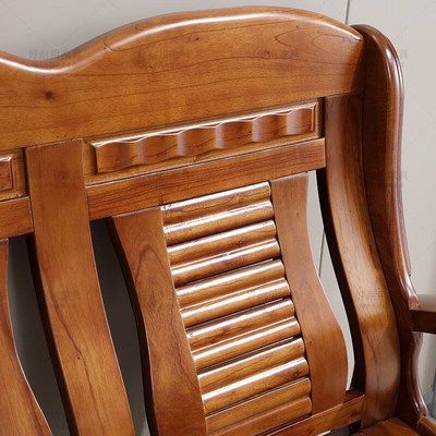 洛来宝办公沙发中式实木接待沙发木沙发客厅家具木制沙发三人位