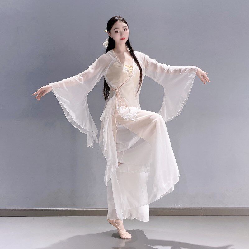 古典舞江南小调飘逸纱衣古典舞艺考练功基训古风演出表.演服女套