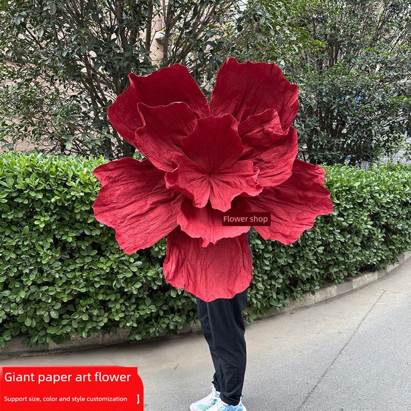巨型婚庆彷真手工纸艺美塑花大型手工花婚礼纸花背景装饰褶皱花艺