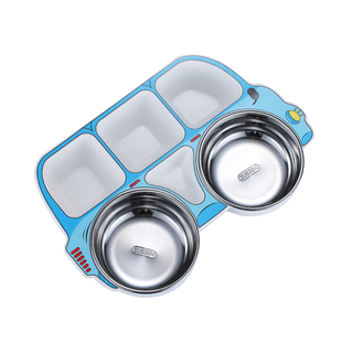 304不锈钢儿童餐盘分格卡通吃饭碗套装防摔家用保温宝宝餐具辅食