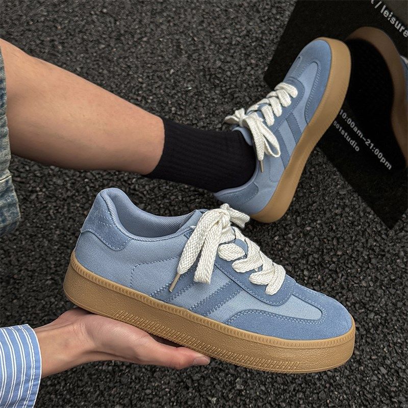 黄色鞋子男鞋增高板鞋美式高街 夏季新款德训鞋男款休闲运动鞋潮