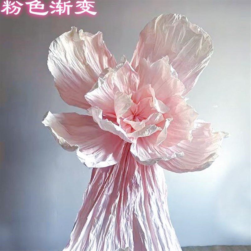大型真手工纸艺白色美塑花婚礼道具背景墙装饰橱窗美陈巨型纸花