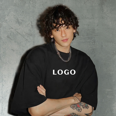 345克FOG重磅宽松T恤定制印logo刺绣文字磨破宽松半袖班服工服DIY