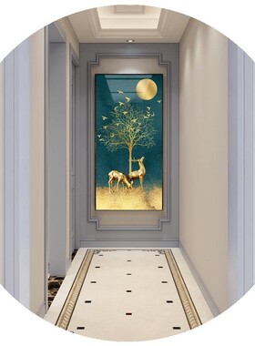 速发墙画客厅挂画水晶玻璃壁画客厅挂画单个单幅墙面竖版过道进门