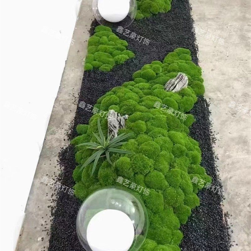 仿生植物造景仿真k苔藓景观灯球软装落地绿植亚克力防水走廊草平