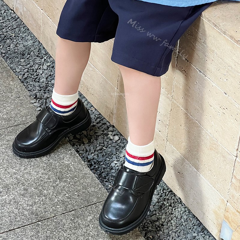 儿童黑色皮鞋男童春秋新款大男孩英伦软底童鞋小学生表演演出单鞋