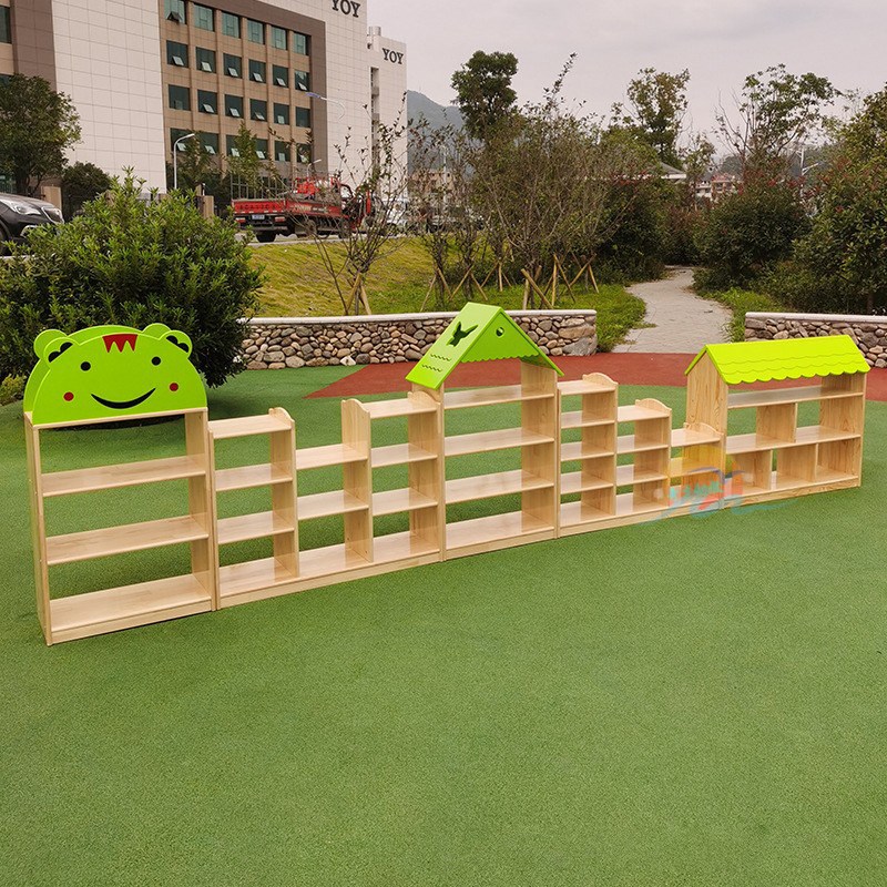 幼儿园玩b具柜实木儿童收纳储物整理书包蒙氏架区域角卡通组合柜