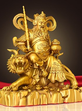 铜财神赵公明人物摆件家居玄关客厅摆放供奉公司店铺开业礼品装饰