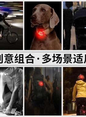 自行车灯红白改装感应前灯尾灯强光夜骑夜行灯超亮强光配件