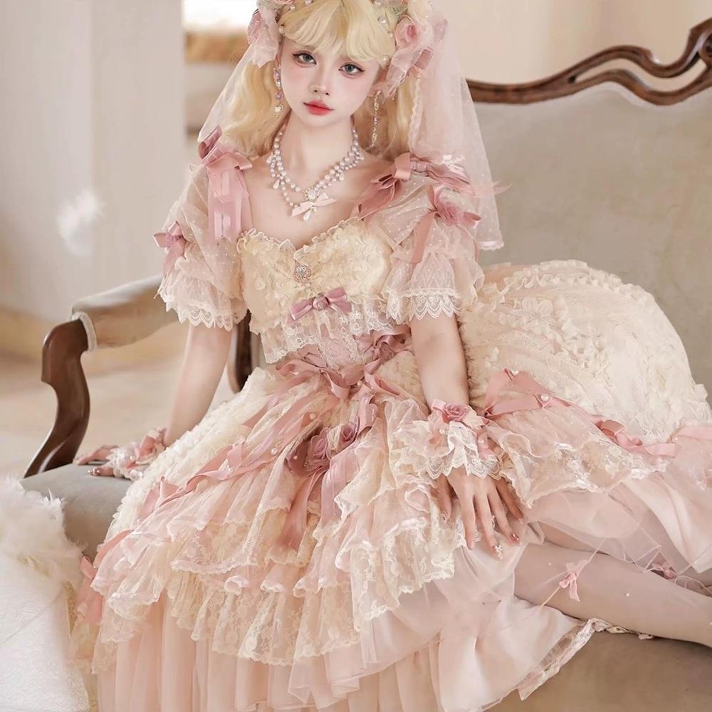 黛安蔷薇Lolita花嫁洋装lo裙生日礼服毕业典礼服公主裙华丽洋装