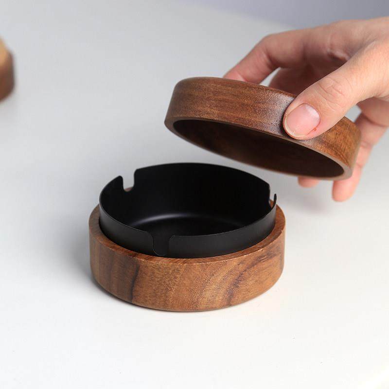 定制logo刻字实木盖覆古酒店带盖防飞灰烟灰缸烟缸木质车载烟灰皿,家居饰品,装饰烟灰缸,淘宝优惠券,粉丝福利购,淘宝优惠卷