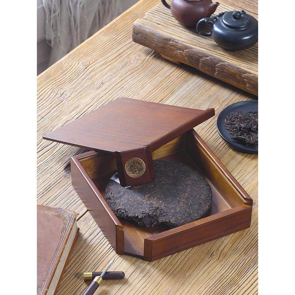 实木普洱茶盒中式茶叶罐茶刀茶具收纳盒分茶盘多层茶叶防潮密封罐