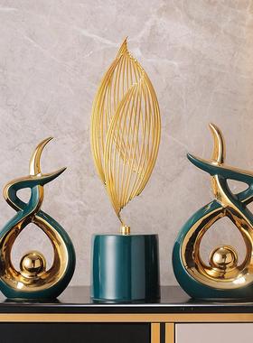 轻奢风生水起摆件档客厅玄关电视柜酒柜家居装饰品乔迁新居礼品